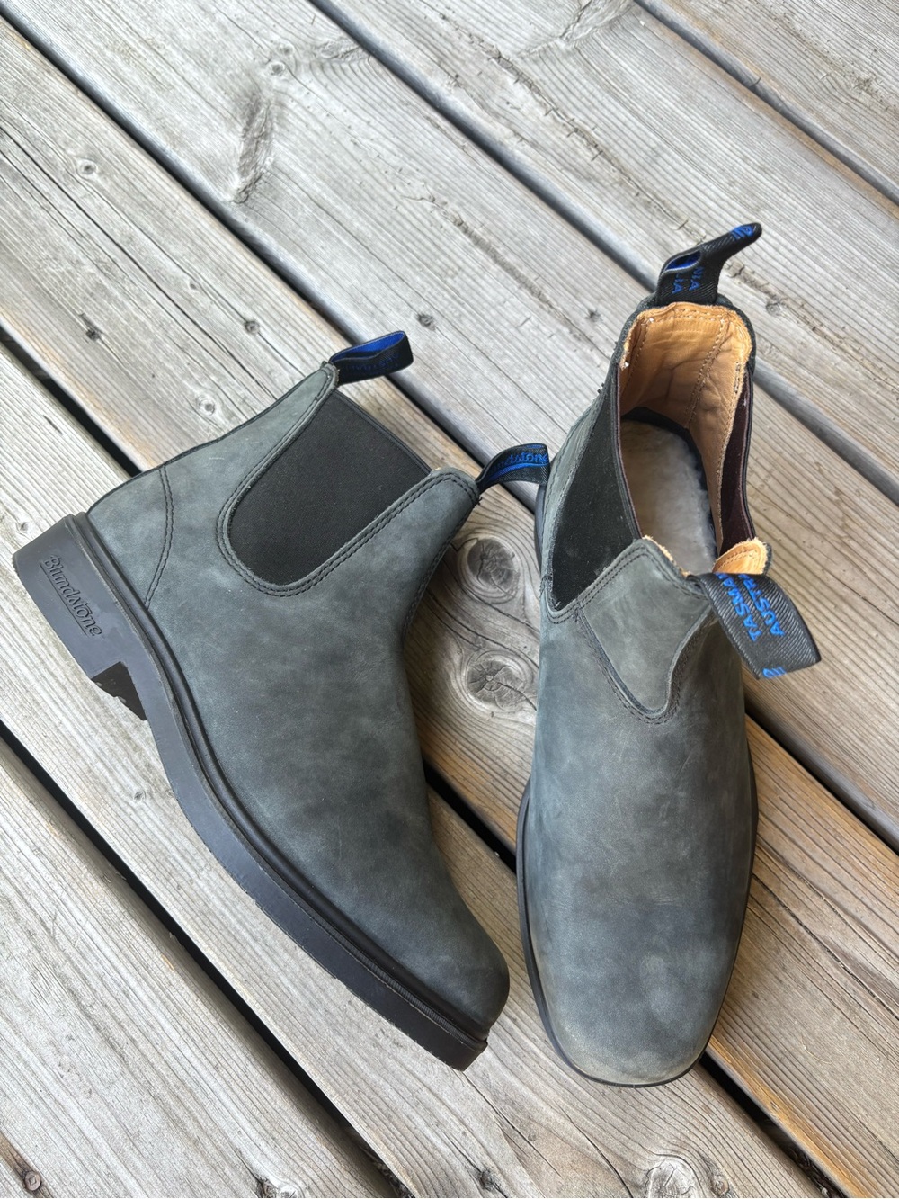 M 9.5 W 11.5 Blundstone Boots Winter Unisex Rustic Black Leather Waterproof